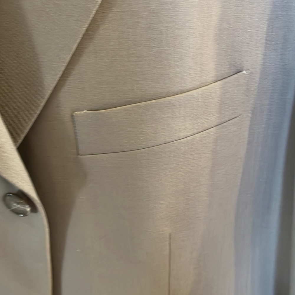J. FERRAR MENS 100% wool suit JACKET Made in Italy taupe neutral 46R NWOT - Picture 7 of 16